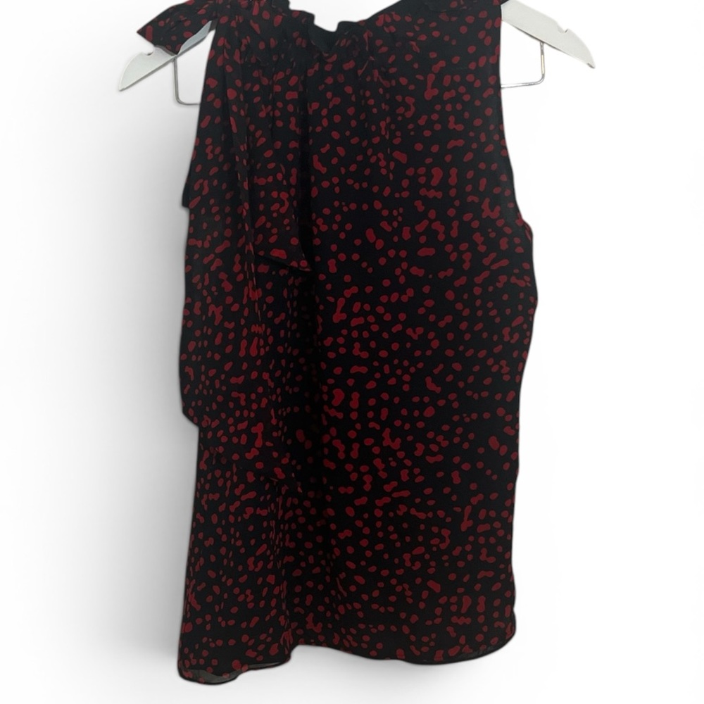 Michael Kors Black Top with Small Red Dot Details